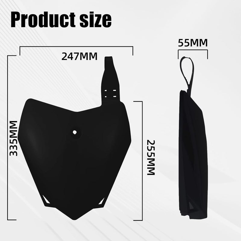 BAOUFF Front Number Plate for KLX110,Dirt Bike Plate Replacement for KLX 110 2010-2025/KLX 110L 2010-2024 Black - Image 2